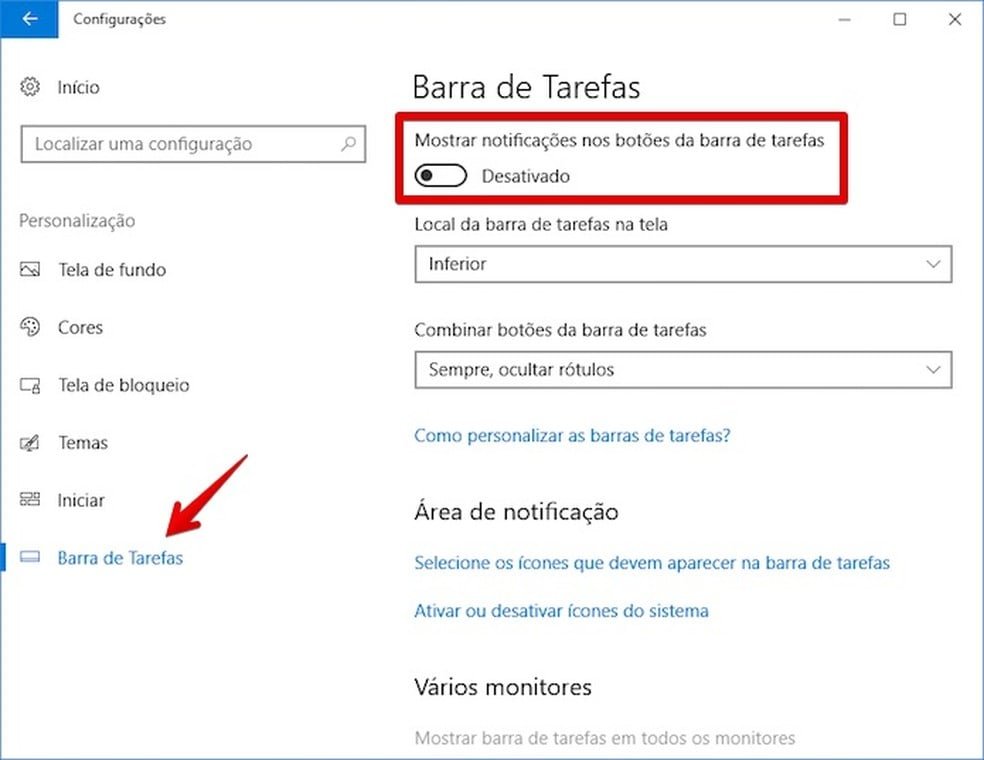Desativando o contador de notificações (Foto: Reprodução/Helito Bijora)